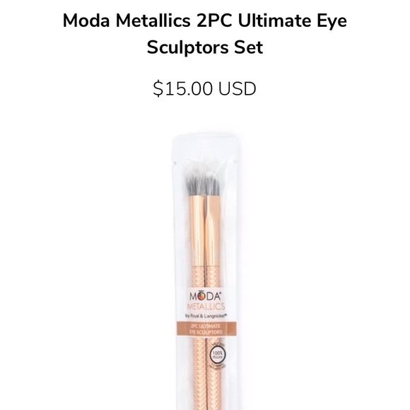 🆕 MODA METALLICS 2 PC EYE SCULPTOR BRUSH SET🆕 - Picture 2 of 3